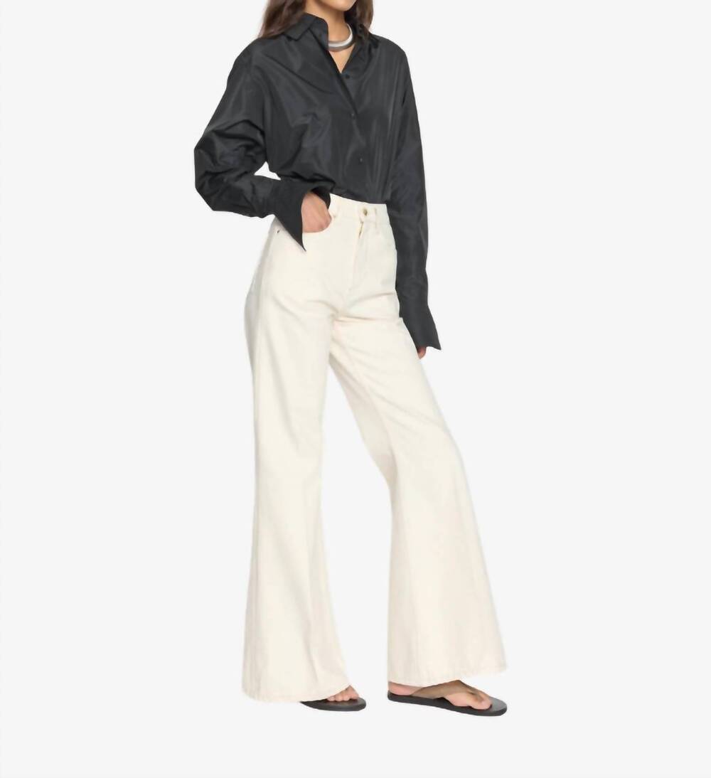 NEW OSSOU trace flare jean in buff wash